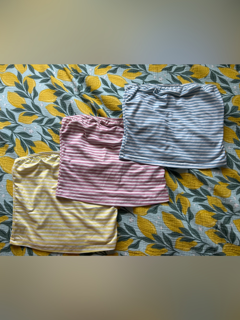 Striped Tube Tops - Blue, Pink, Yellow (Set of 3)